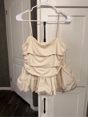 Cream Ruffle top future collective